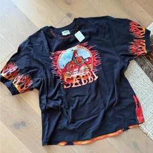 Sabbi very oversized flaming cowboy tee